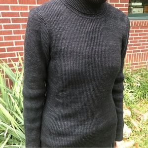 Basic Editions Black Ribbed Turtleneck Sweater